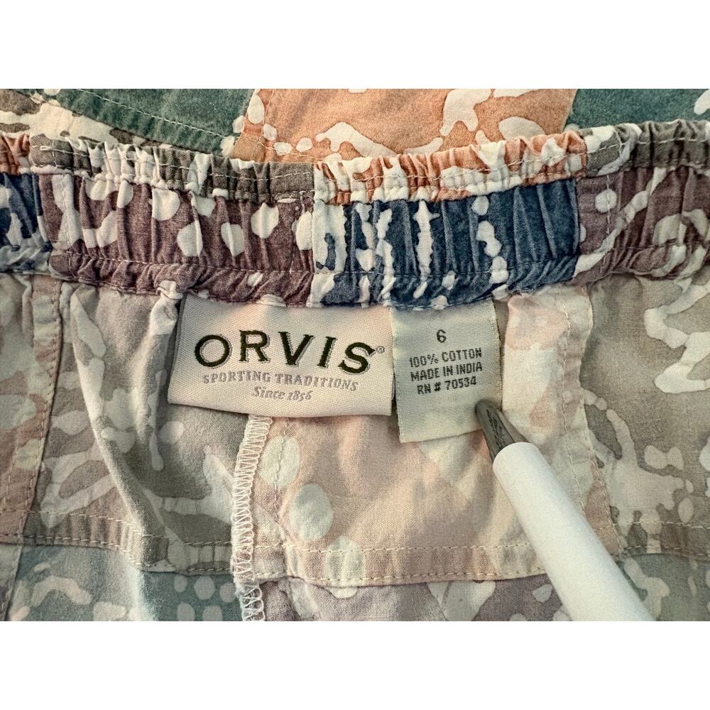 Orvis Size 6 Cotton Drawstring Elastic Waist Patchwork Casual Pull-On Skirt - Picture 2 of 4